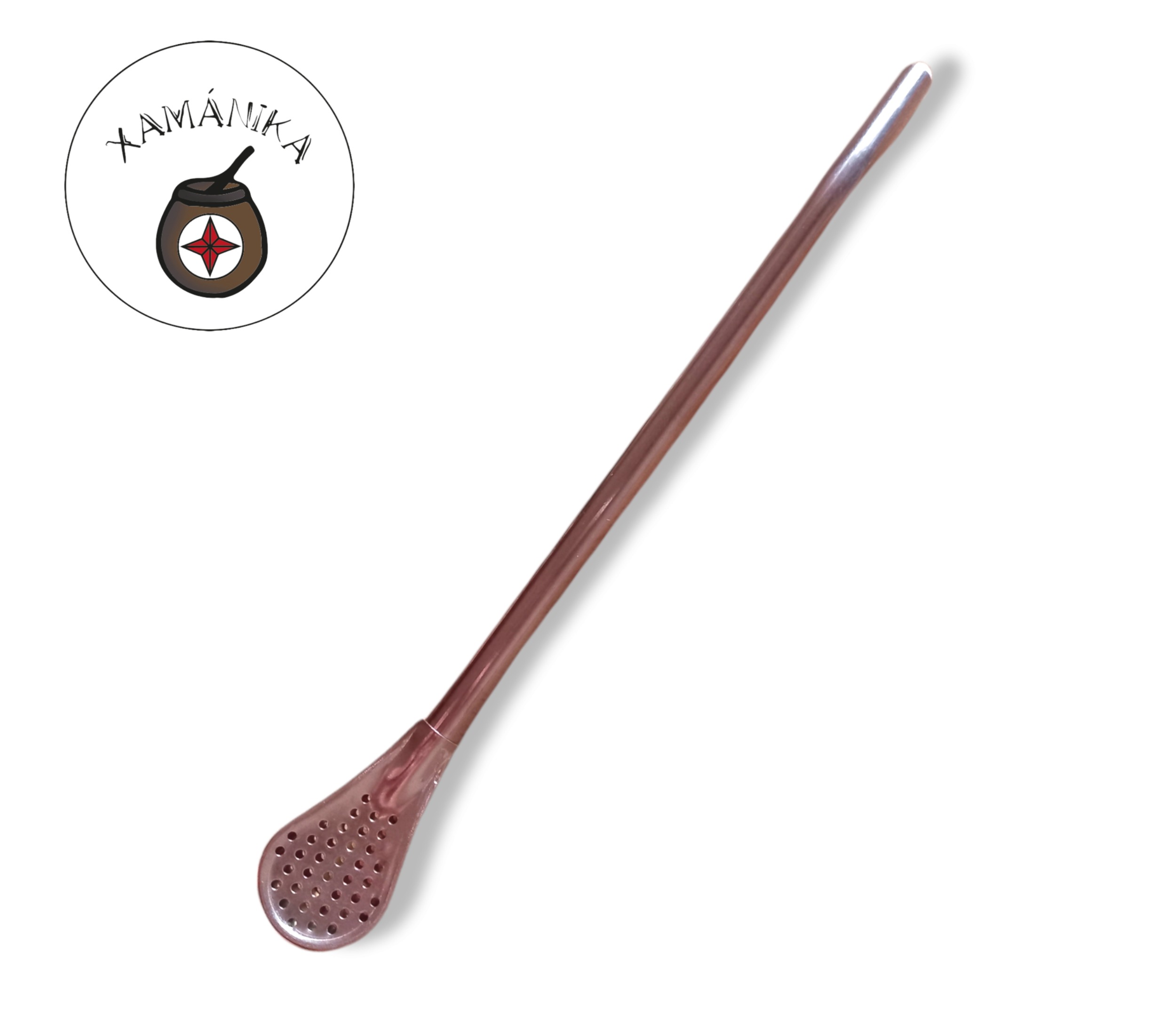 Bombilla cobre 18 cms acero inox