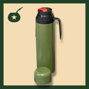 Termo de 1 litro media manija con pico cebador verde