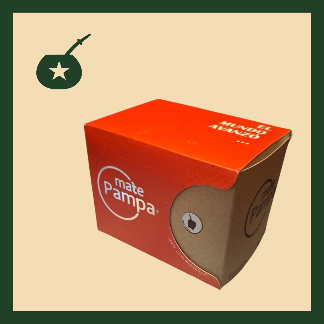 Mate pampa rojo + bombilla en su caja original