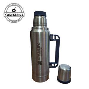 Termo estilo Stanley plateado 1 litro