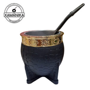 Mate Imperial Negro Interior Acero Inox. y exterior Acrílico+ Bombilla negra