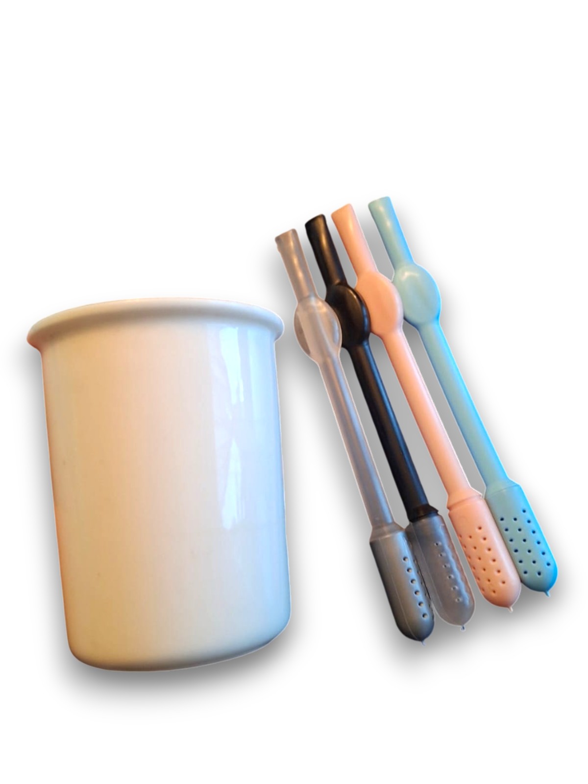 1 mate tamaño muestra blanco con bombilla plastica