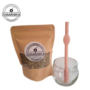 kit matero tamaño muestra (mate vidrio + bombilla plastica rosa + yerba mate 50 gms tradicional)