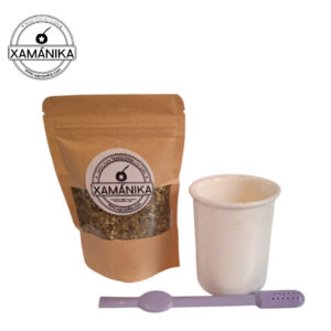 combo principiante mate ceramica blanco+bombi plastica lila + yerba mate 50 gramos