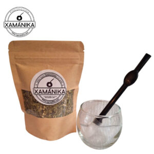 kit matero tamaño muestra (mate vidrio + bombilla plastica negra + yerba mate 50 gms suave)