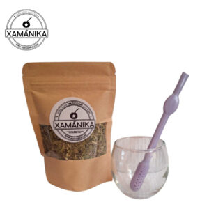 kit matero tamaño muestra (mate vidrio + bombilla plastica lila + yerba mate 50 gms suave)
