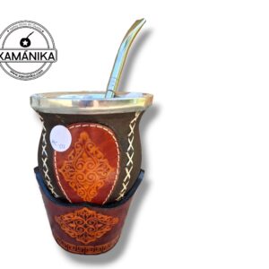 Mate camionero negro + Base + Bombilla (Mc02)