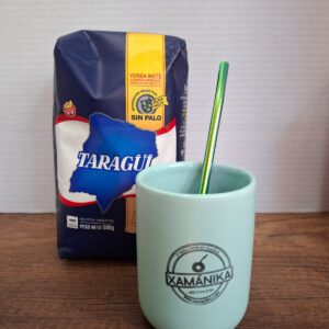 MATE CERAMICA CELESTE+ BOMBILLA ACERO TORNASOL