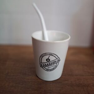 MATE CERAMICA + BOMBILLA BLANCA ACERO INOX