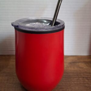 MATE ROJO CON TAPA + BOMBILLA