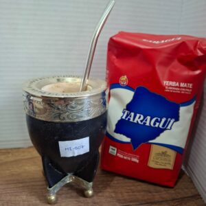 COMBO MATE IMPERIAL NEGRO PREMIUM MI807+ BOMBILLA + YERBA MEDIO KILO TROJA