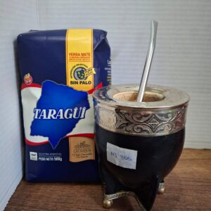 COMBO MATE IMPERIAL NEGRO PREMIUM MI807+ BOMBILLA + YERBA MEDIO KILO TAZUL