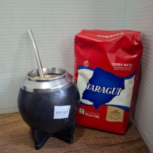 COMBO MATE TORPEDO NEGRO  Mt804+ BOMBILLA + YERBA MEDIO KILO TROJA