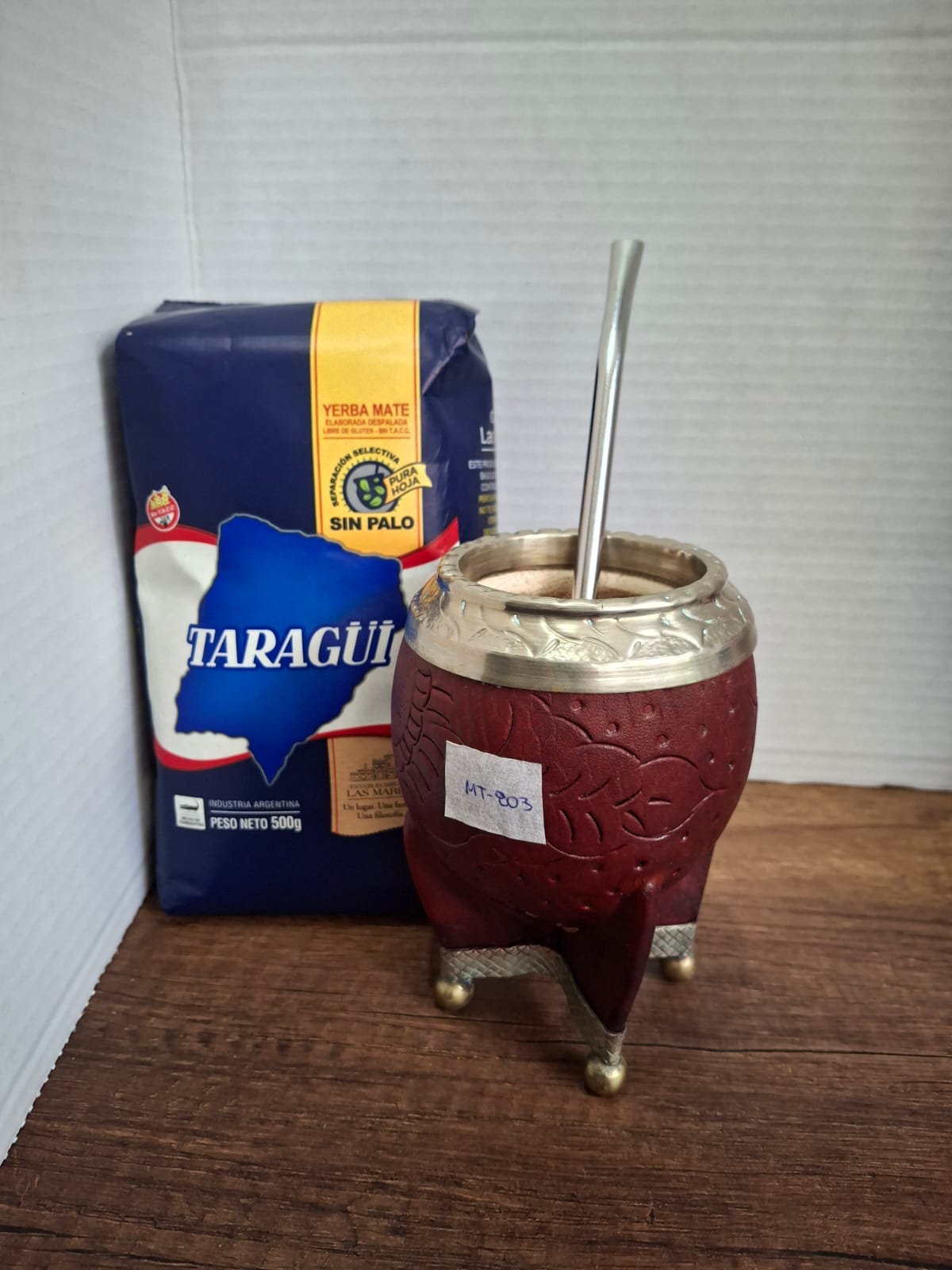 COMBO MATE TORPEDO CAFE PREMIUM Mt803+ BOMBILLA + YERBA MEDIO KILO TAZUL