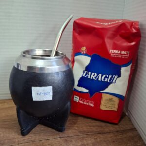 COMBO MATE TORPEDO NEGRO  Mt802+ BOMBILLA + YERBA MEDIO KILO TROJA