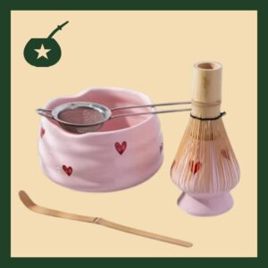 Kit completo de Matcha Rosa con Corazones