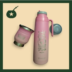 Combo Termolar Edición super limitada mate + Termo Mundial de la yerba mate Rosado