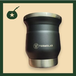 Mate termolar negro (edición super limitada con logo mundial yerba mate 2026)
