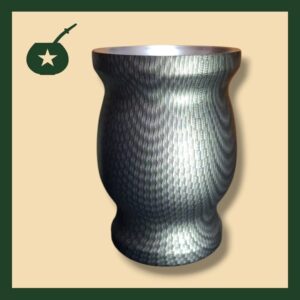 MATE ACERO INOX PLATEADO CON TEXTURA