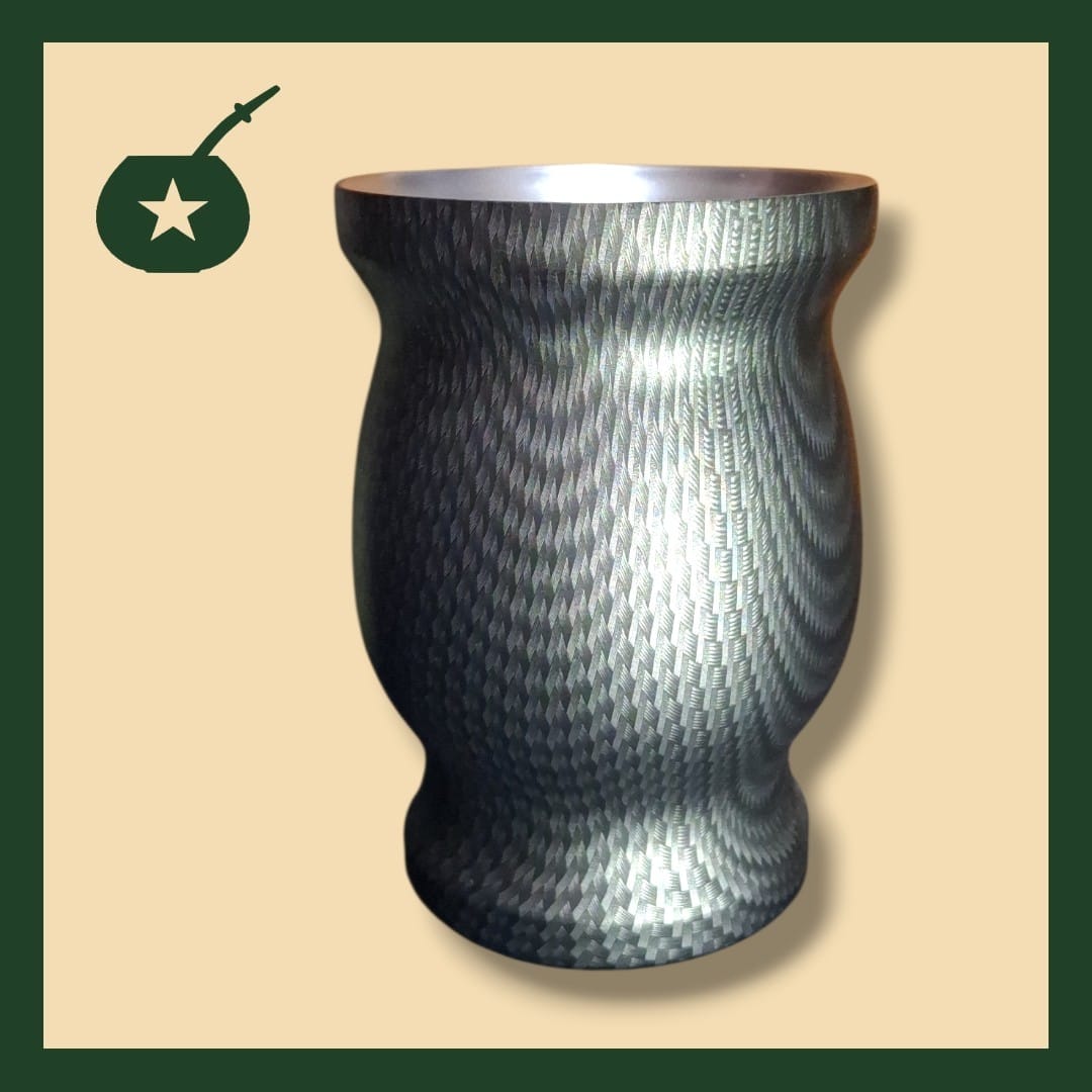 MATE ACERO INOX PLATEADO CON TEXTURA