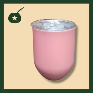 Mate rosado con tapa