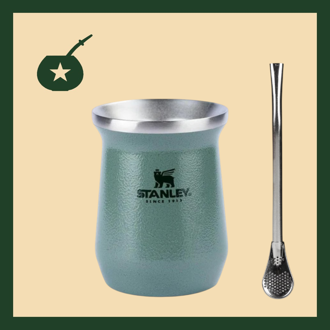 Mate Stanley Verde + bombilla acero inoxidable