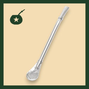 Bombilla plateada 16 cms acero inox