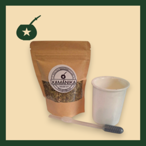 combo principiante mate ceramica blanco+bombi plastica transparente + yerba mate 50 gramos