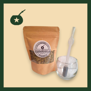 kit matero tamaño muestra (mate vidrio + bombilla plastica transparente + yerba mate 50 gms suave)