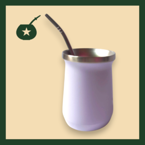 mate blanco B acero inox sin tapa con bombilla plateada