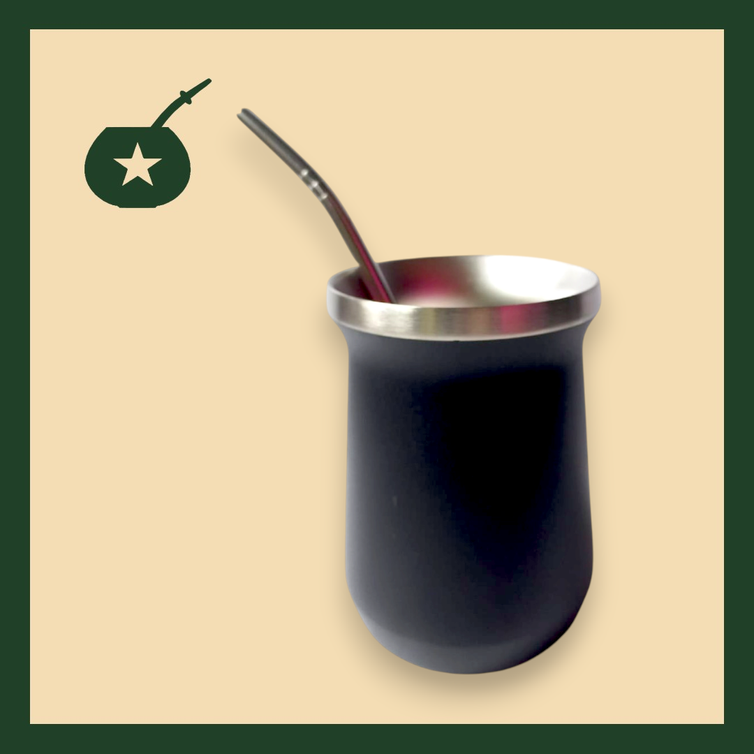 mate negro B acero inox sin tapa con bombilla plateada desarmable